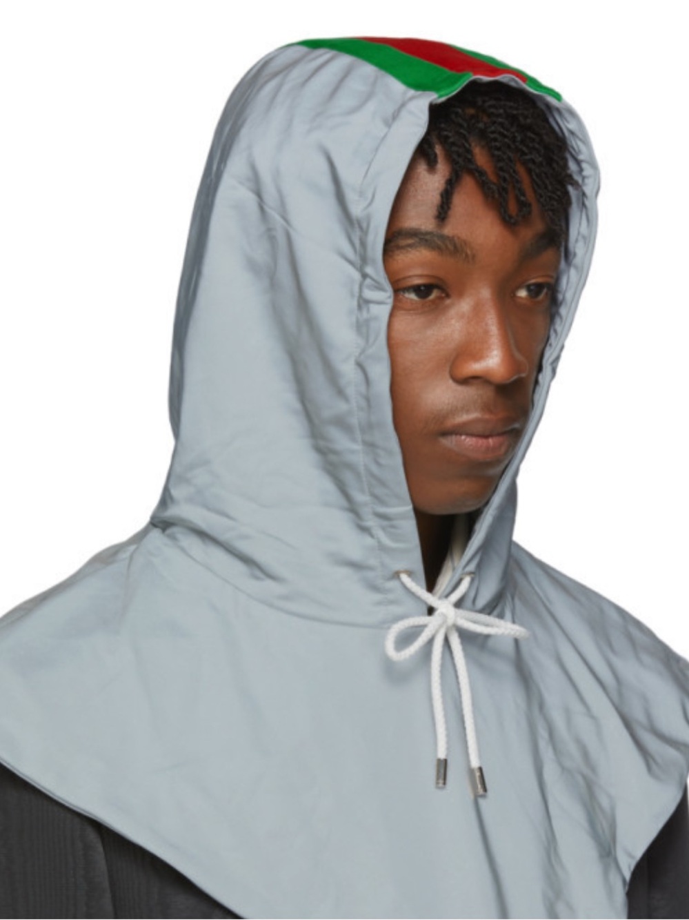 Gucci Unisex Gray and Silver 3M reflective rain hood